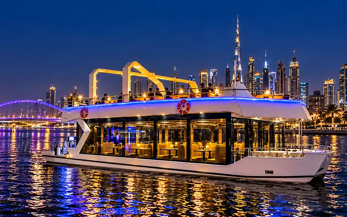 Luxury White dinner cruise on Dubai Water Canal, 74% off